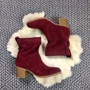 White Mountain Burgundy Suede Behari Bootie